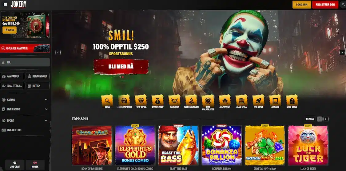 jokery casino med bonustilbud til nye spillere